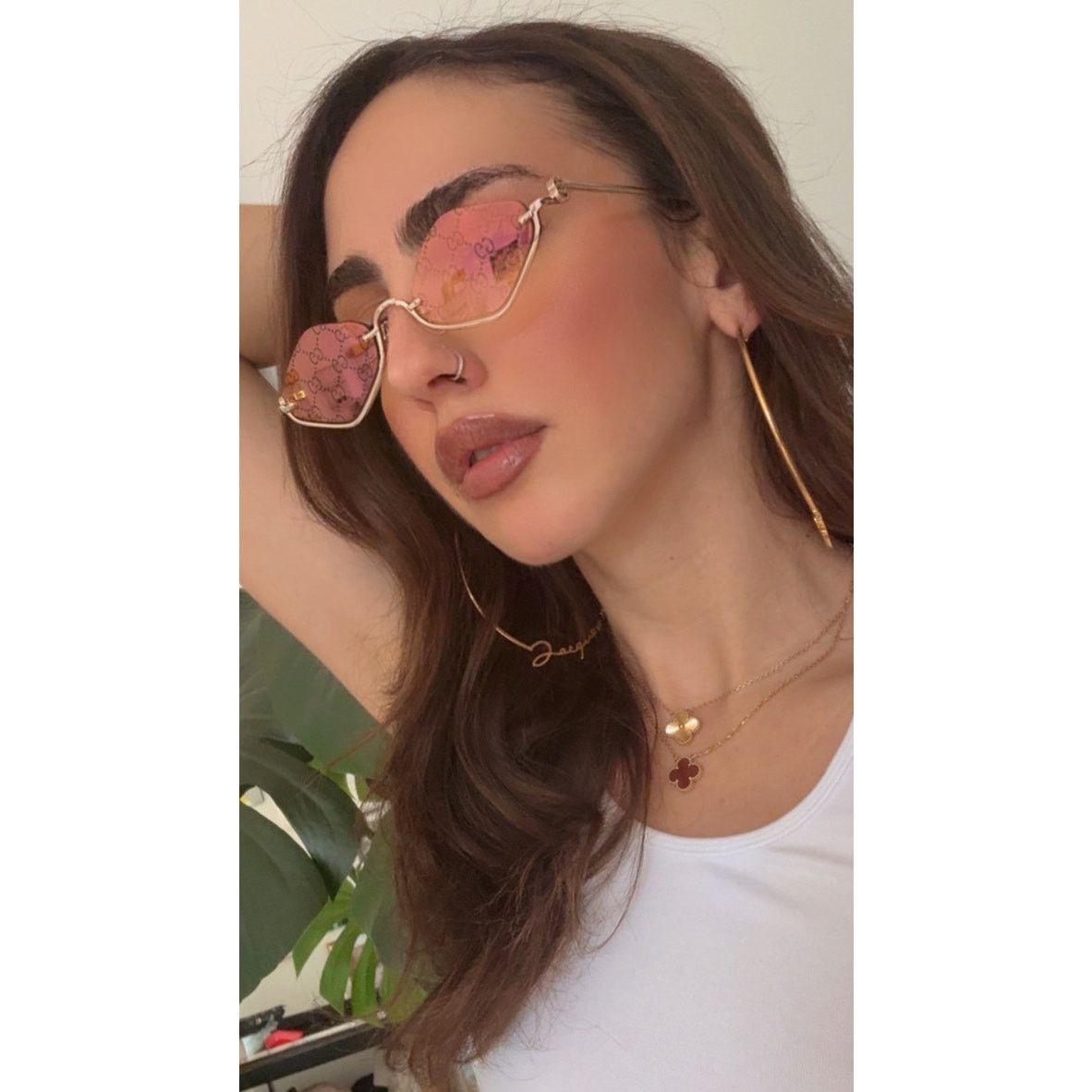 Gucci NEW Gucci GG1604S Gold Cat Eye Logo Mirror Sunglasses $720 Size ONE SIZE - 8 Thumbnail