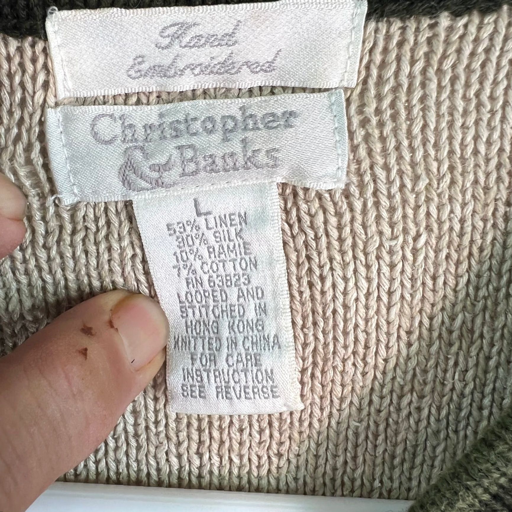 Vintage VINTAGE Christopher & Banks Cardigan Shirt Womens L Brown Embroidered Open-Knit 44in Chest 23in Length Size L / US 10 / IT 46 - 6 Thumbnail