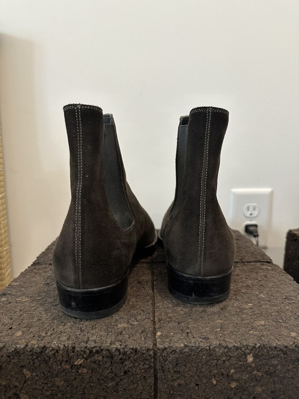 Saint Laurent Paris Dark Green Suede Chelseas Size US 8 / EU 41 - 5 Thumbnail
