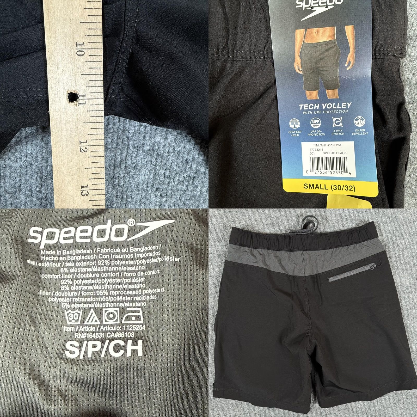 Speedo Speedo Tech Volley Shorts Men Small UPF 50 Swim Trunks Water Repellent Beach New Size US 29 - 8 Thumbnail