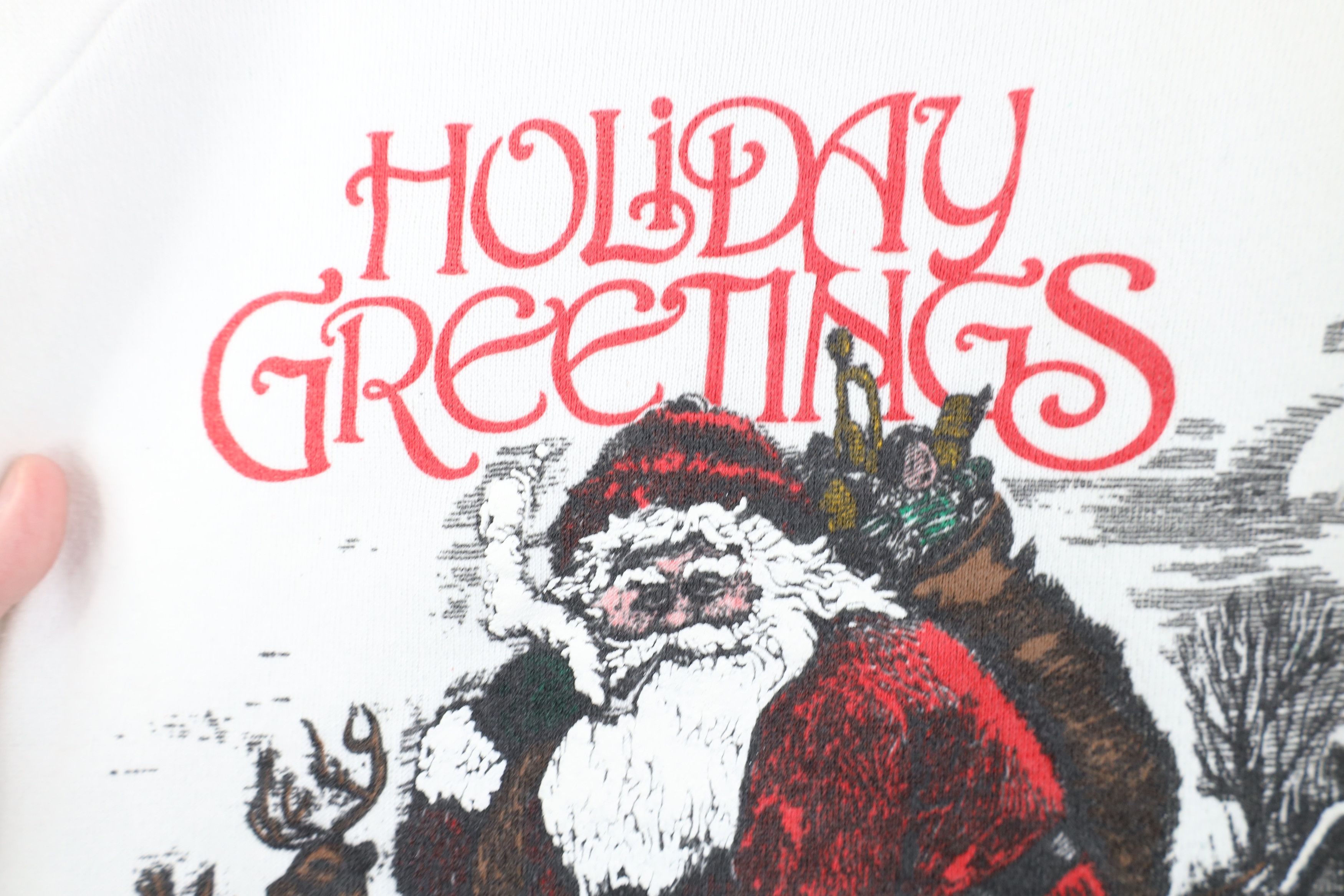 Vintage Vintage 80s 90s Greetings Christmas Santa Claus Sweatshirt Size L / US 10 / IT 46 - 5 Thumbnail