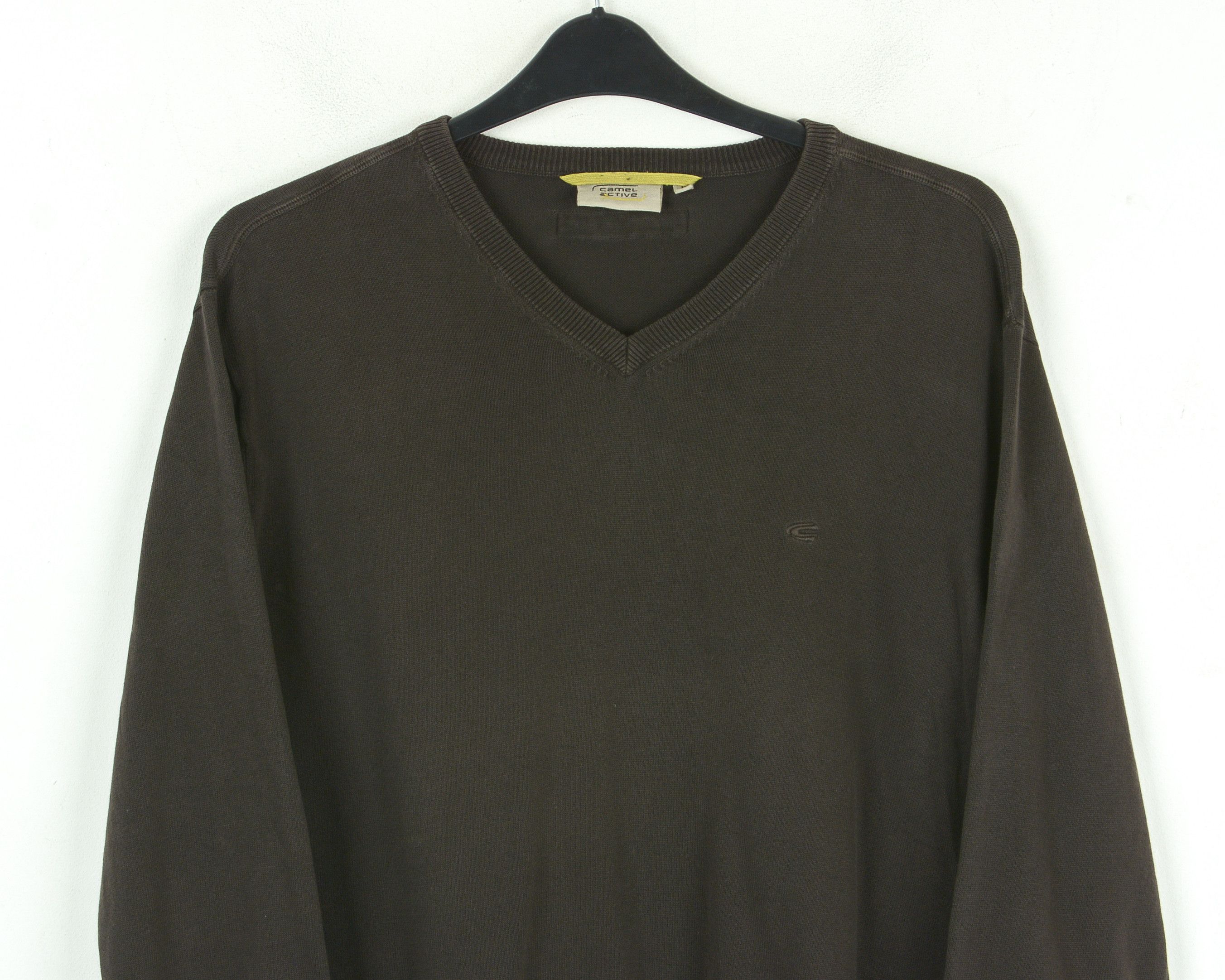 camel active Jumper V-Neck L Pullover Cotton Sweater Knitted Brown Top Size US L / EU 52-54 / 3 - 2 Thumbnail
