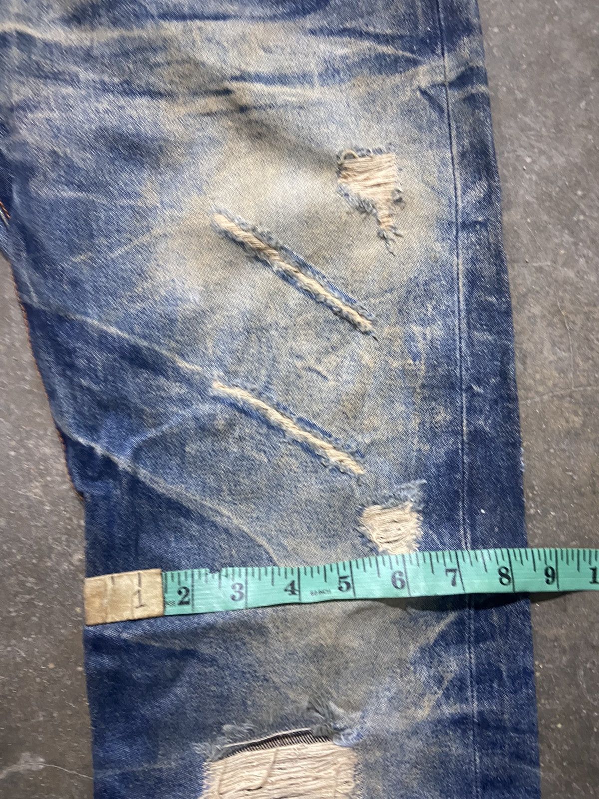 TOYS McCOY 🔥 Stain wash and distressed Mc Coy jeans Size US 34 / EU 50 - 14 Thumbnail