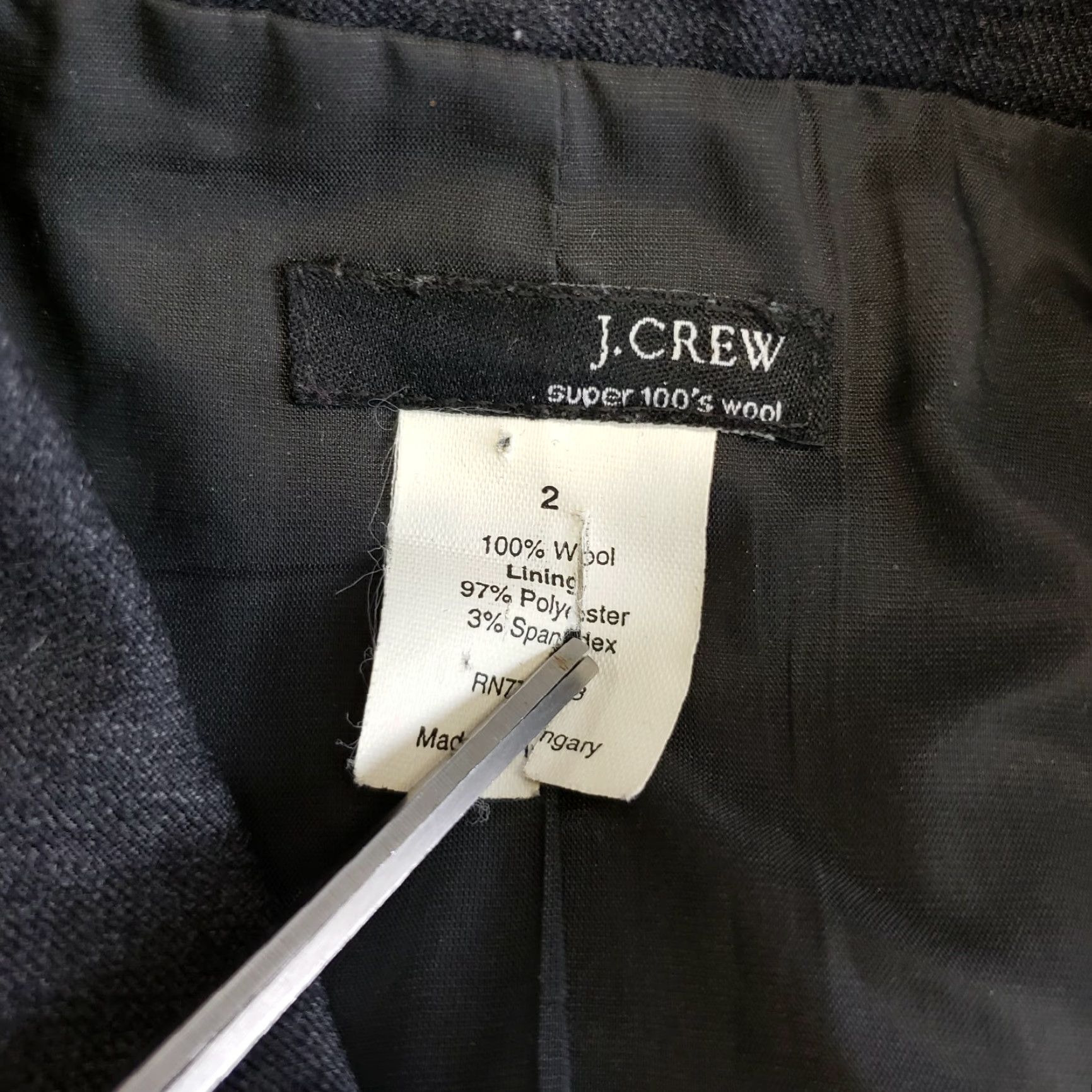 J.Crew J.Crew Blazer Womens Size 2 Wool Solid Gray Hidden Buttons Suit Jacket/Blazer 100% Wool Womens Size XS / US 0-2 / IT 36-38 - 4 Thumbnail