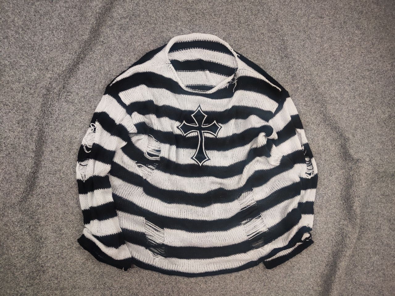 If Six Was Nine Vintage Punk Cros Y2K grunge Oversized knit Sweater Hysteric Size US XL / EU 56 / 4 - 1 Thumbnail