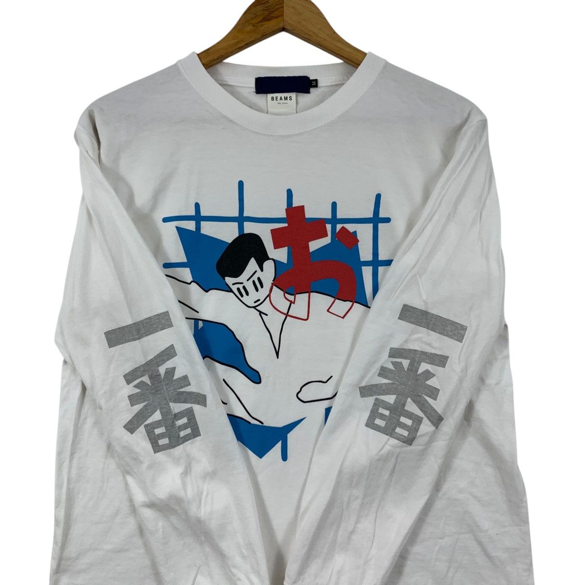 Japanese Brand BEAMS Japanese Brand T,Colliu Illustation Print White Shirt Size US M / EU 48-50 / 2 - 4 Thumbnail