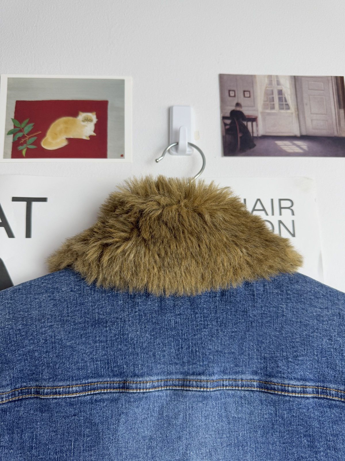 Japanese Brand y2k Faux Fur cropped denim penny lane afghan coat jacket S Size S / US 4 / IT 40 - 7 Thumbnail