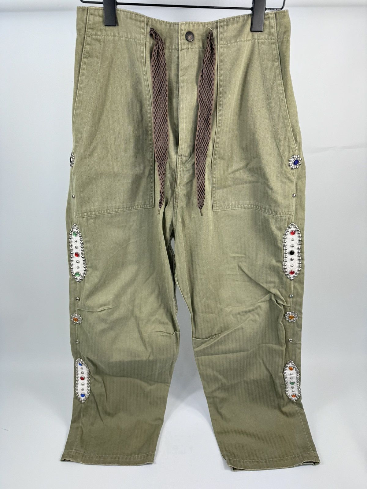 Kapital EASY BAKER STRAIGHT LEG EMBELLISHED TROUSERS Size US 34 / EU 50 - 1 Thumbnail