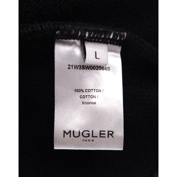 Mugler Mugler Logo Print Cropped Hoodie Size L Unisex Black Size L / US 10 / IT 46 - 13 Thumbnail