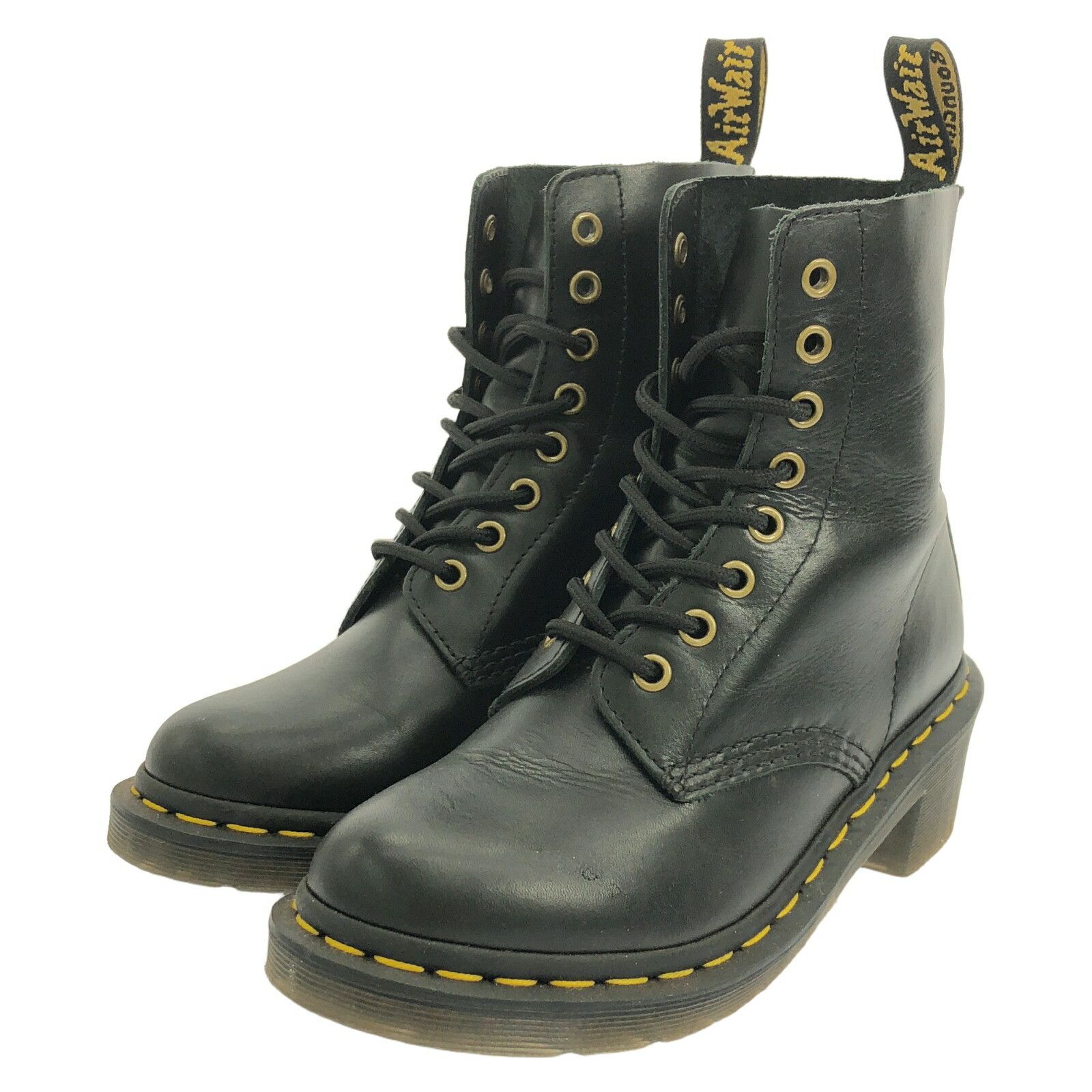 靴 Dr.Martens CLEMENCY 25436001 Clemency Women's Leather Heeled Lace Up Boots in Black | Dr. Martens