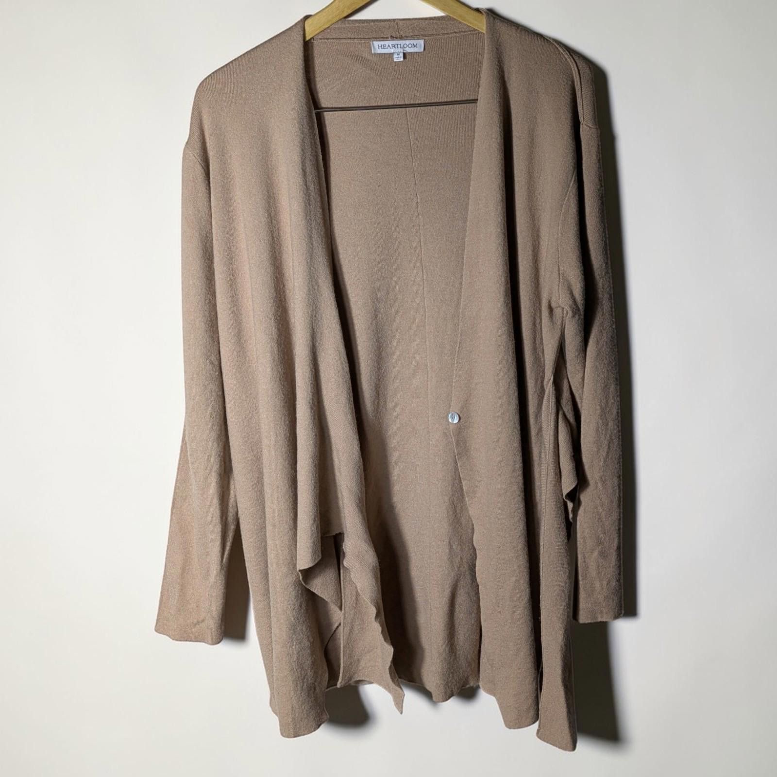 Heartloom Heartloom M Draped Wrap Cardigan Sweater Tan Criss-Cross Size M / US 6-8 / IT 42-44 - 1 Thumbnail