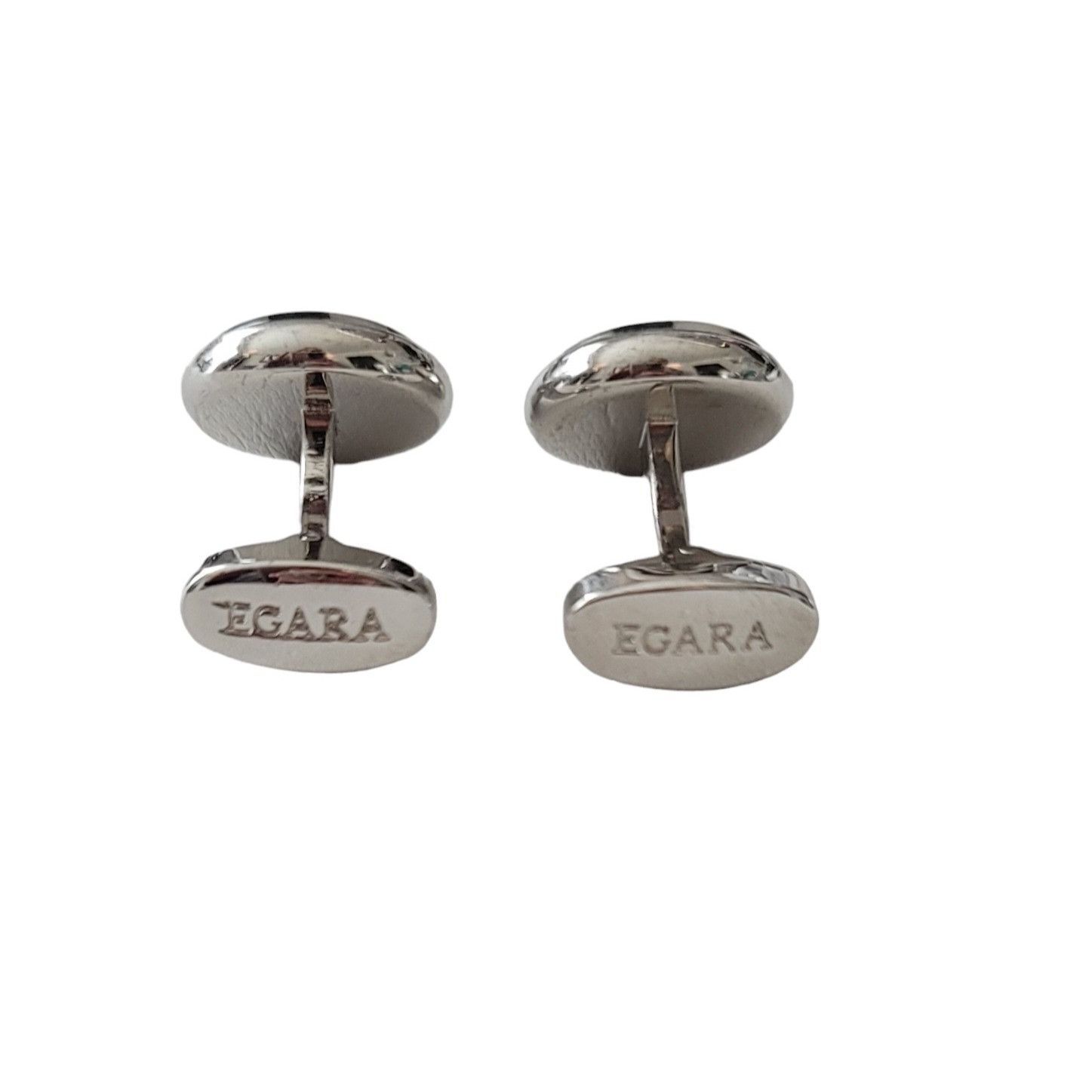 Egara Egara Checker Shell Inlay Silver Tone Cufflinks, Signed E226 Size ONE SIZE - 5 Thumbnail