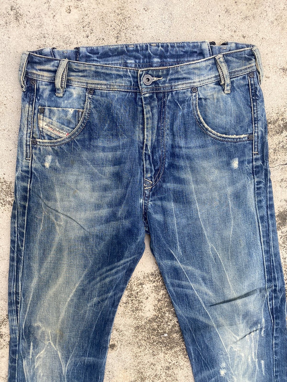 Designer × Diesel Diesel Distressed Claw Mark Faded Denim Jeans Size US 30 / EU 46 - 2 Thumbnail