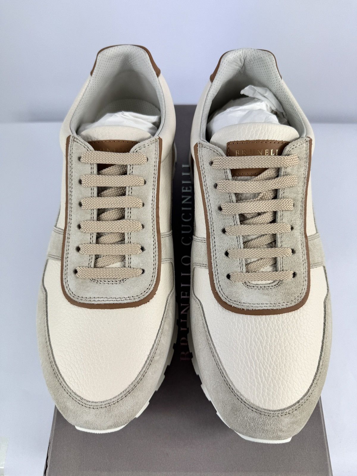 Brunello Cucinelli PANELLED LEATHER SNEAKERS Size US 10 / EU 43 - 4 Thumbnail