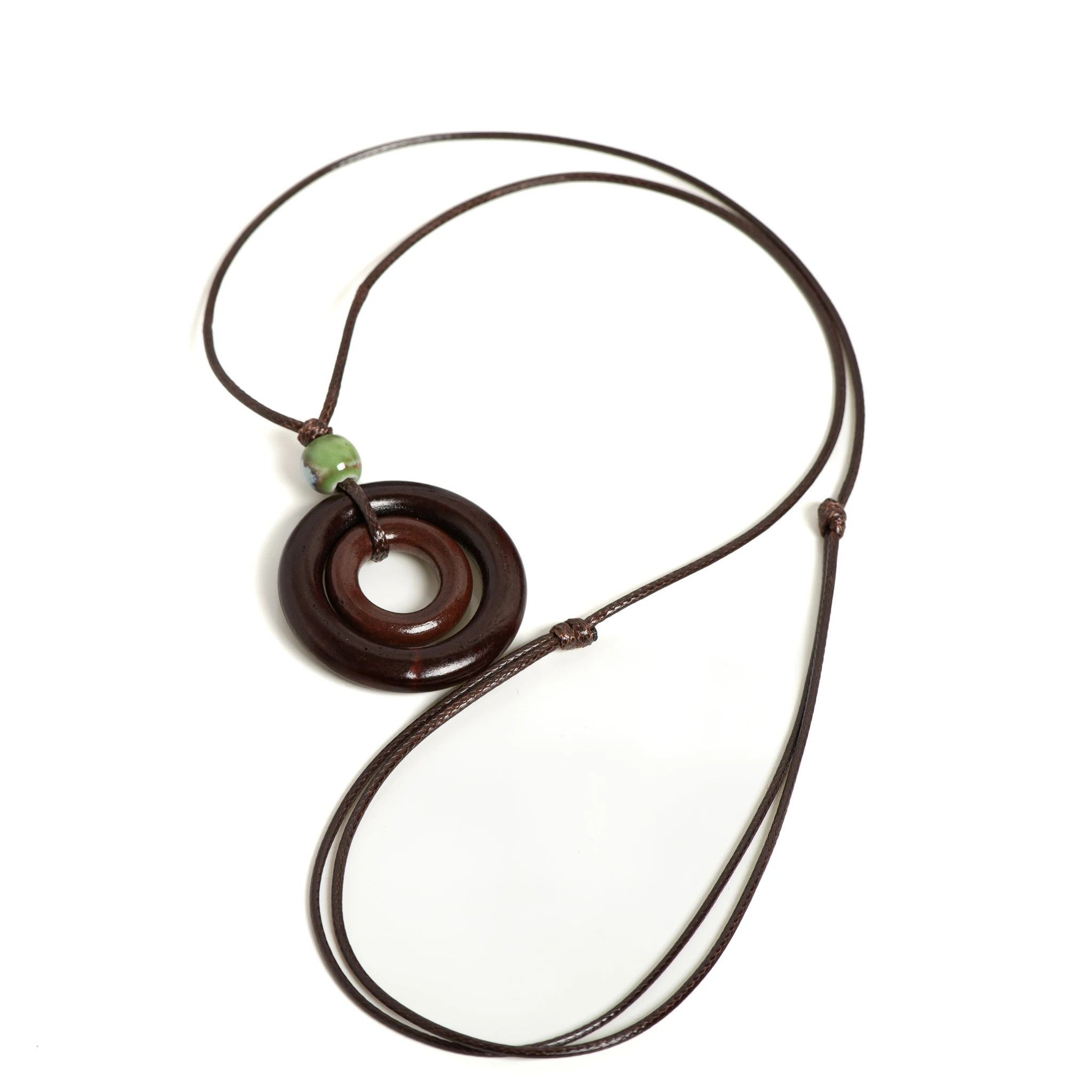Handmade Wooden Circle Pendant Necklace Handmade Jewelry Gift For Her Size ONE SIZE - 5 Thumbnail