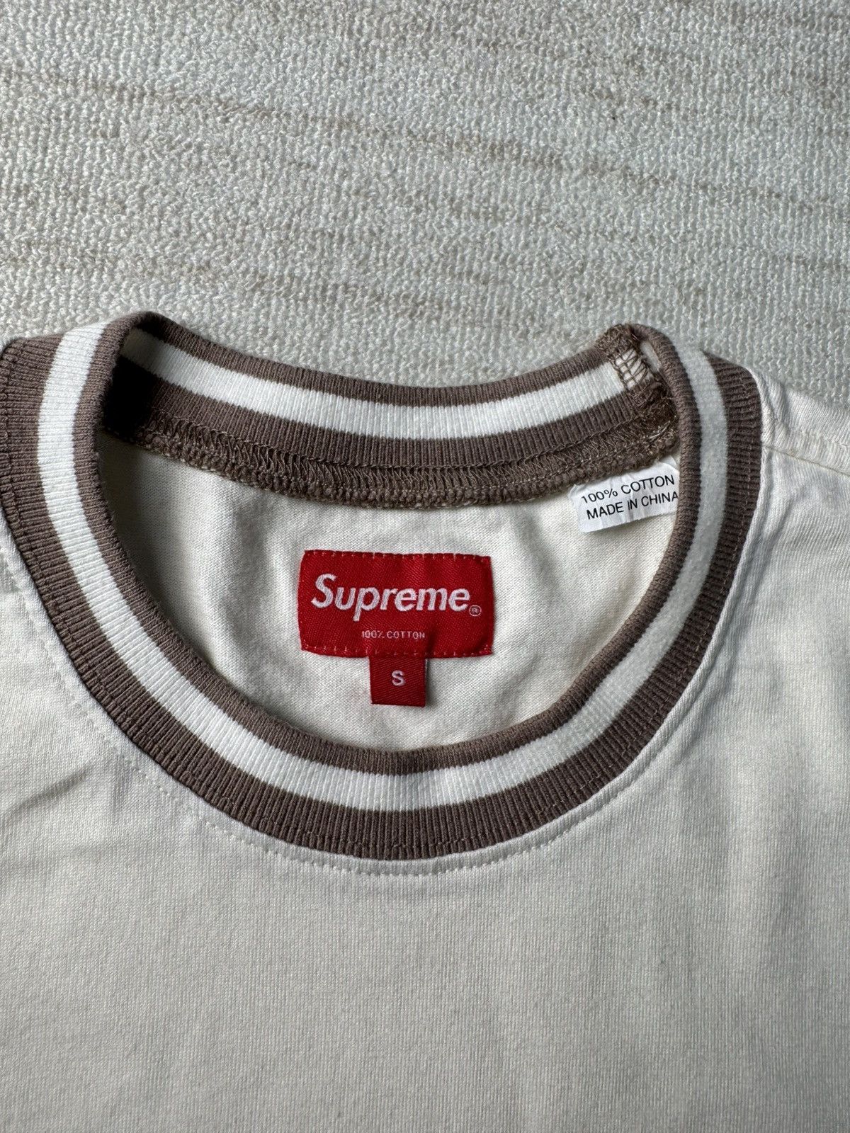 Supreme Supreme Rib Pocket Tee Off-White Natural SS16 Size US S / EU 44-46 / 1 - 3 Thumbnail