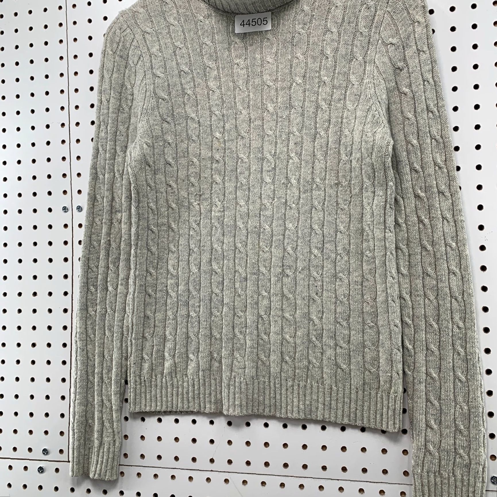J.Crew J.CREW Pattern: Solid Merino Wool Cashmere Sweater Cable-Knit Turtleneck Gray Womens Small Pullover Winter, Fall Mens? Size S / US 4 / IT 40 - 3 Thumbnail
