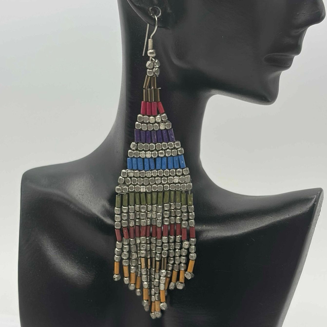 Other Red & Green Tassel Earrings Size ONE SIZE - 1 Thumbnail
