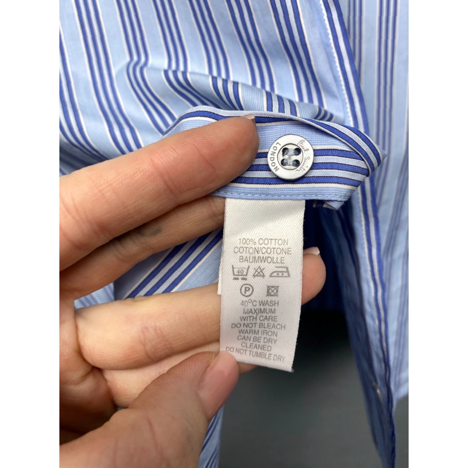 Paul Smith VINTAGE Paul Smith London Mens Long Sleeve Striped Shirt L Blue Cotton Shirt Mens London - 1990s Size US L / EU 52-54 / 3 - 7 Thumbnail