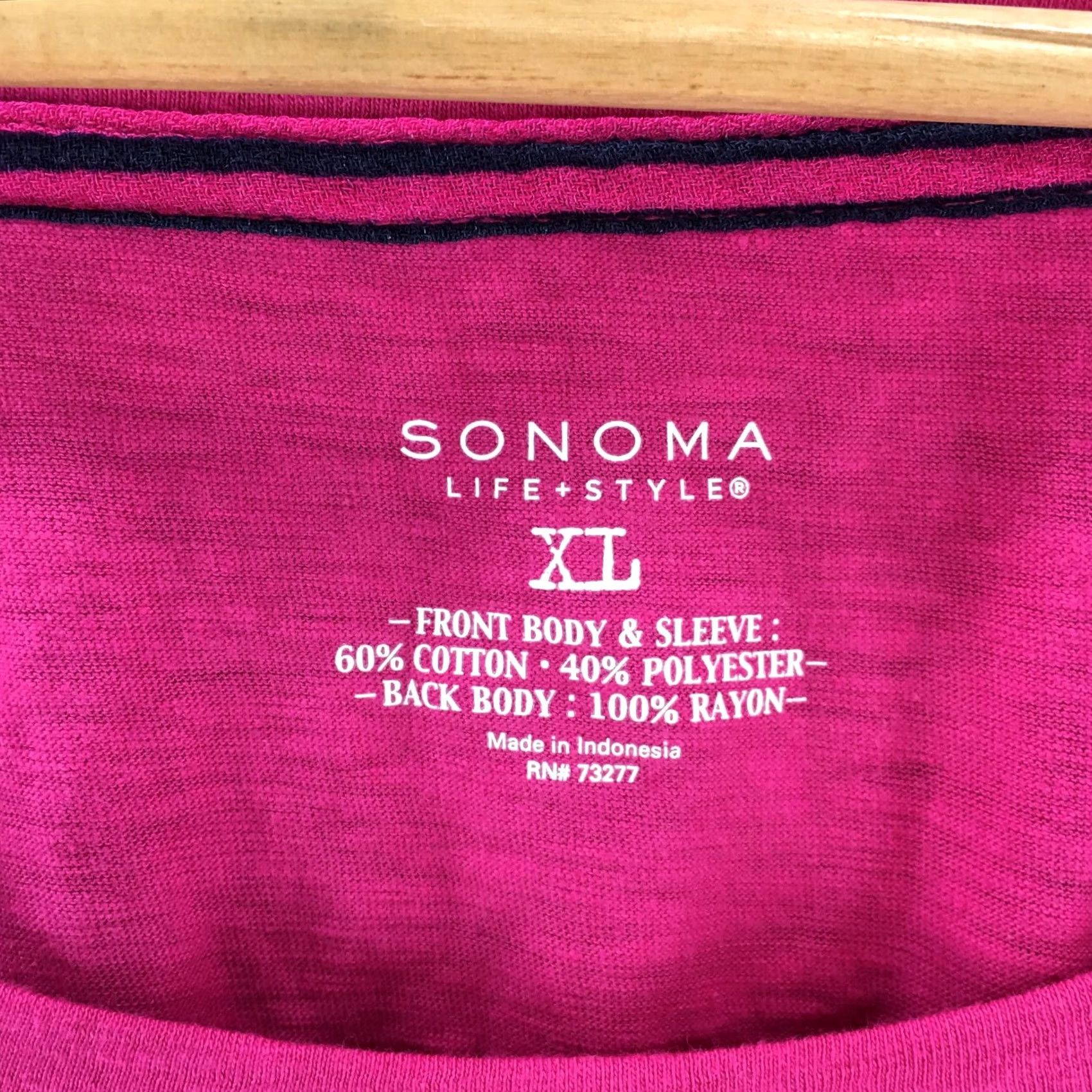 Pinko Sonoma Tunic Top Womens XL Pink Stripes Roll Tab Sleeves Roundneck Casual Size XL / US 12-14 / IT 48-50 - 6 Thumbnail