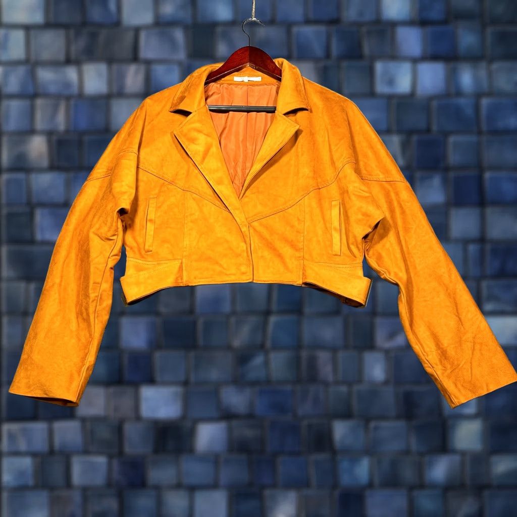 Vintage Tularosa Jacket Womens S Rust Orange Crop Faux Suede Snaps Belted Pockets Size S / US 4 / IT 40 - 1 Thumbnail
