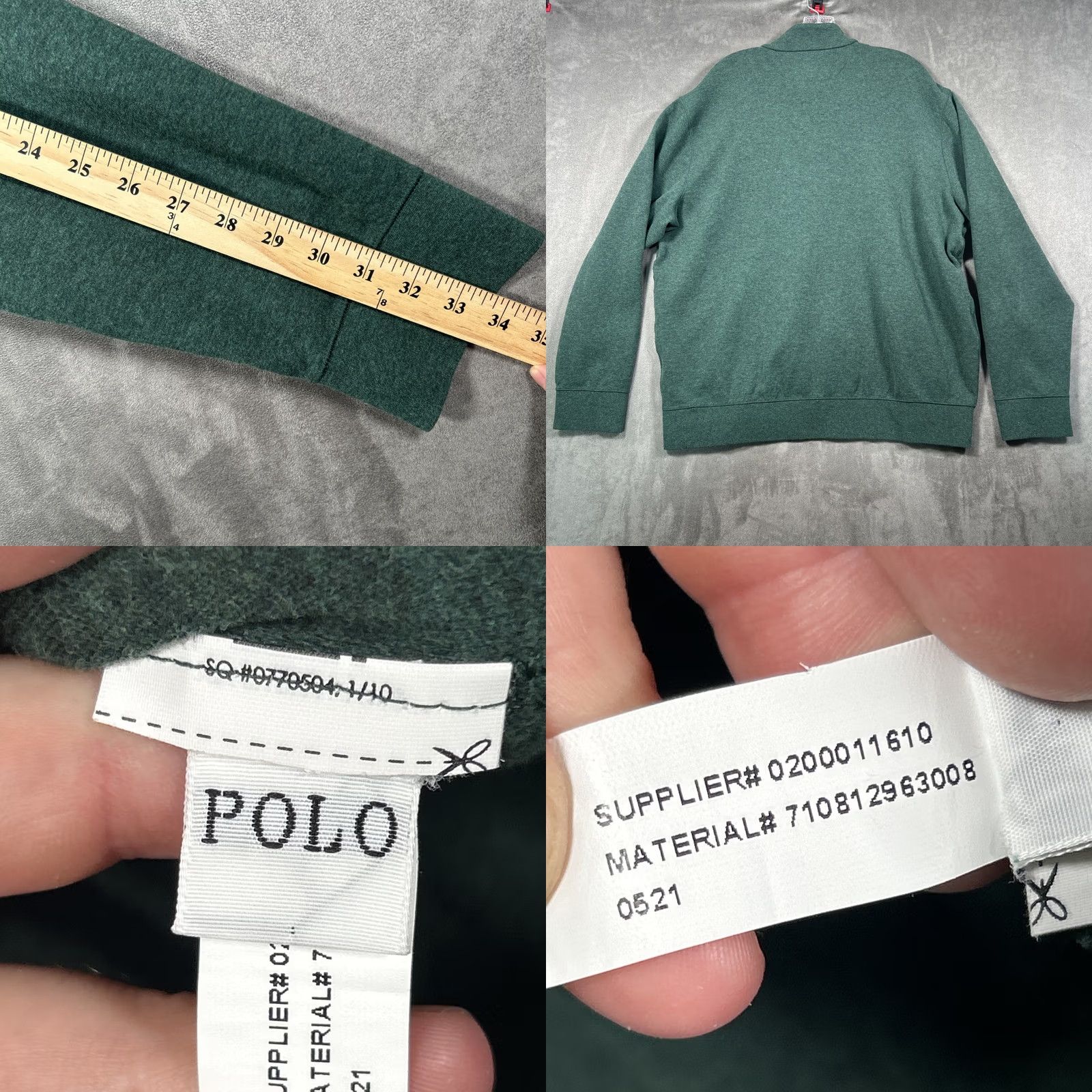 Polo Ralph Lauren Polo Ralph Lauren Sweater Mens XL Green Pullover Quarter Zip Luxury Jersey Size US XL / EU 56 / 4 - 8 Thumbnail
