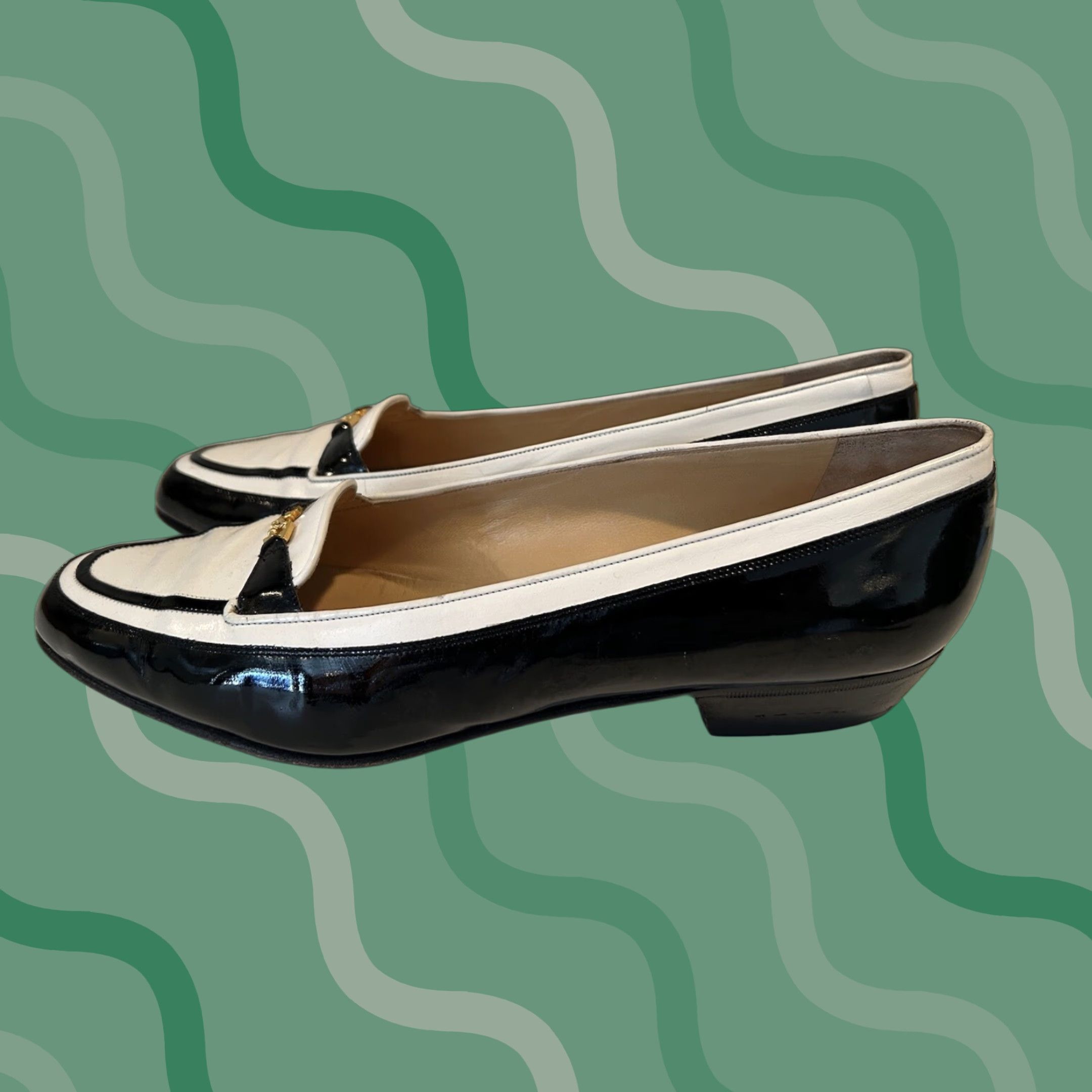 VINTAGE Bally Loafer Main Selling Point Or Brand Category Adult Size 10 Color Black And White Most Common Keywords 90s Event Theme Vintage