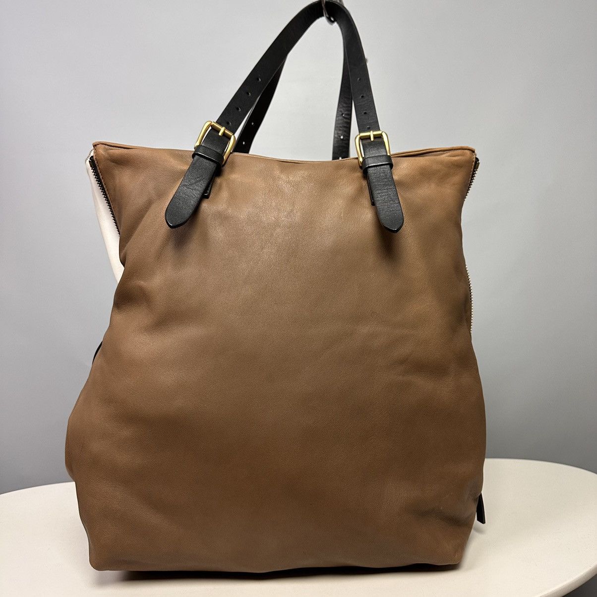 MARNI brown/white leather bag