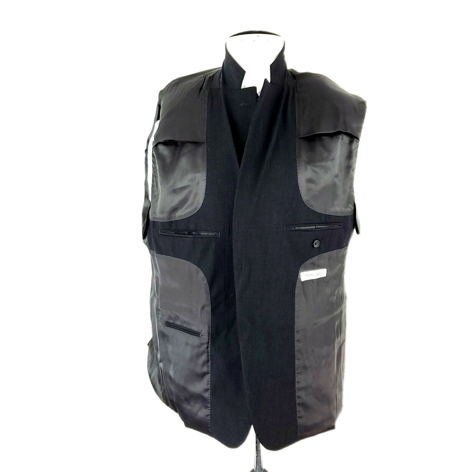Pronto Uomo Pronto Uomo Wool 2 Button Blazer 46R Charcoal Gray Suit Jack Size 46R - 9 Thumbnail