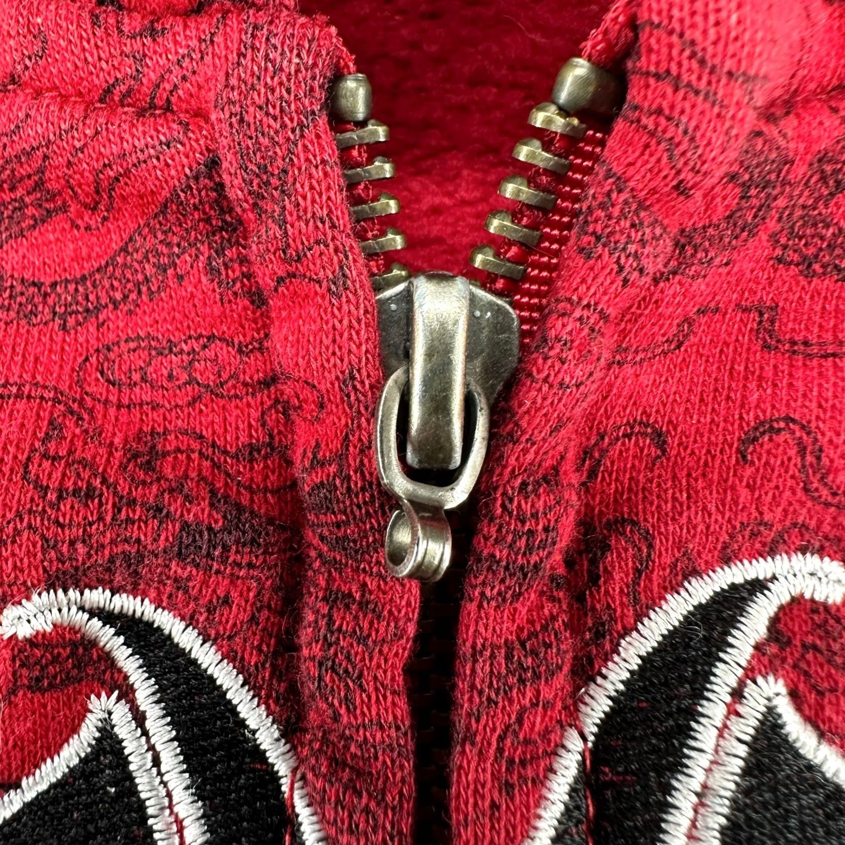 Vintage VINTAGE Silver Point Hoodie Boys M Red Full Zip Dragon AOP 90s Skater Y2K Size US M / EU 48-50 / 2 - 7 Thumbnail