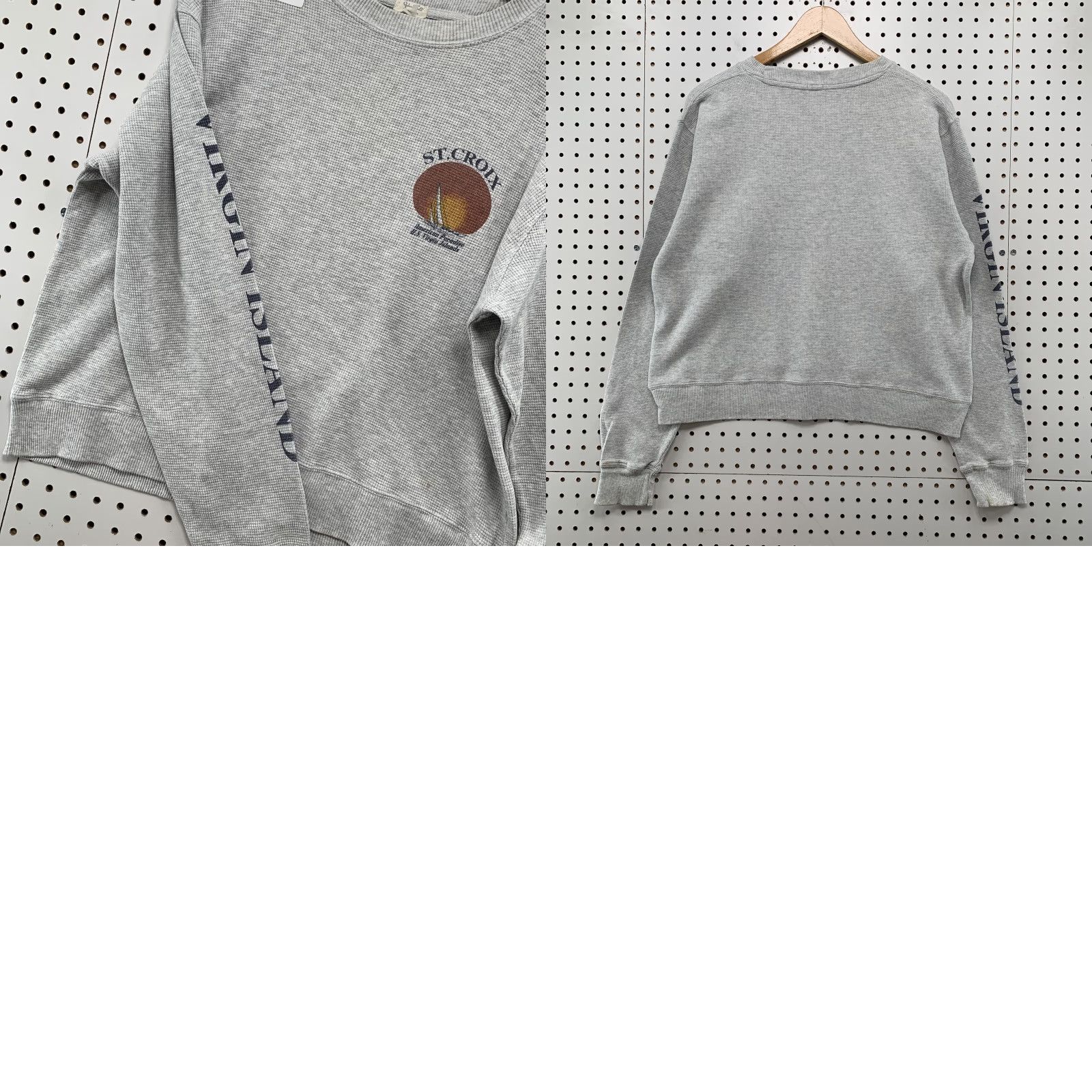 Brandy Melville Brandy Melville St. Croix Pullover Sweatshirt Women's One Size Thermal Gray Long Sleeve Size ONE SIZE - 8 Thumbnail