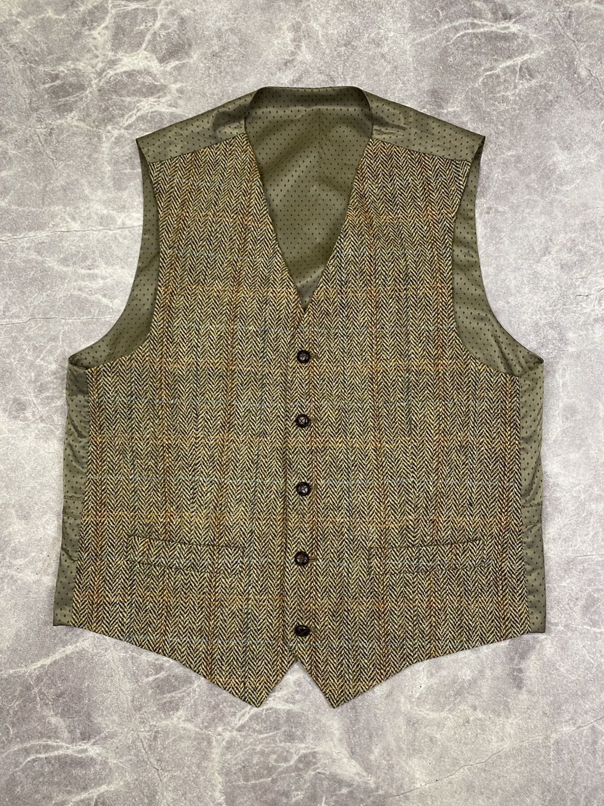 Harris Tweed Harris Tweed EWM Check Herringbone Windowpane Size: M Size 44R - 1 Thumbnail
