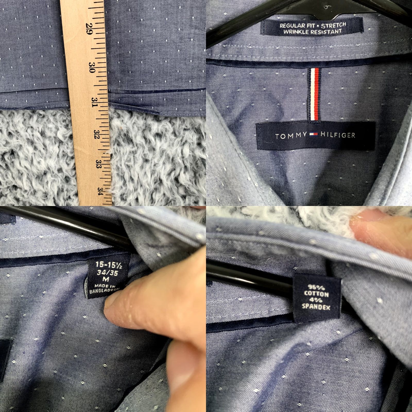 Tommy Hilfiger Tommy Hilfiger Shirt Mens M Blue Speckle Polka Dot Button-Up Classic Preppy Size US M / EU 48-50 / 2 - 8 Thumbnail