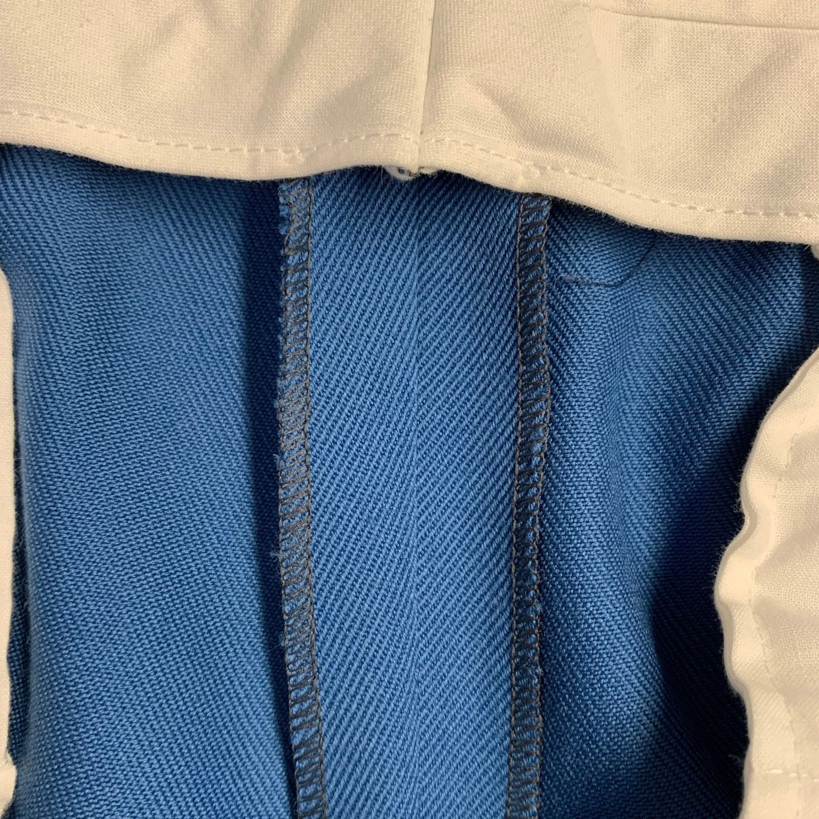 Calvin Klein 205W39NYC Size L Blue Orange Stripe Wool Flat Front Dress Pants Size US 34 / EU 50 - 9 Thumbnail