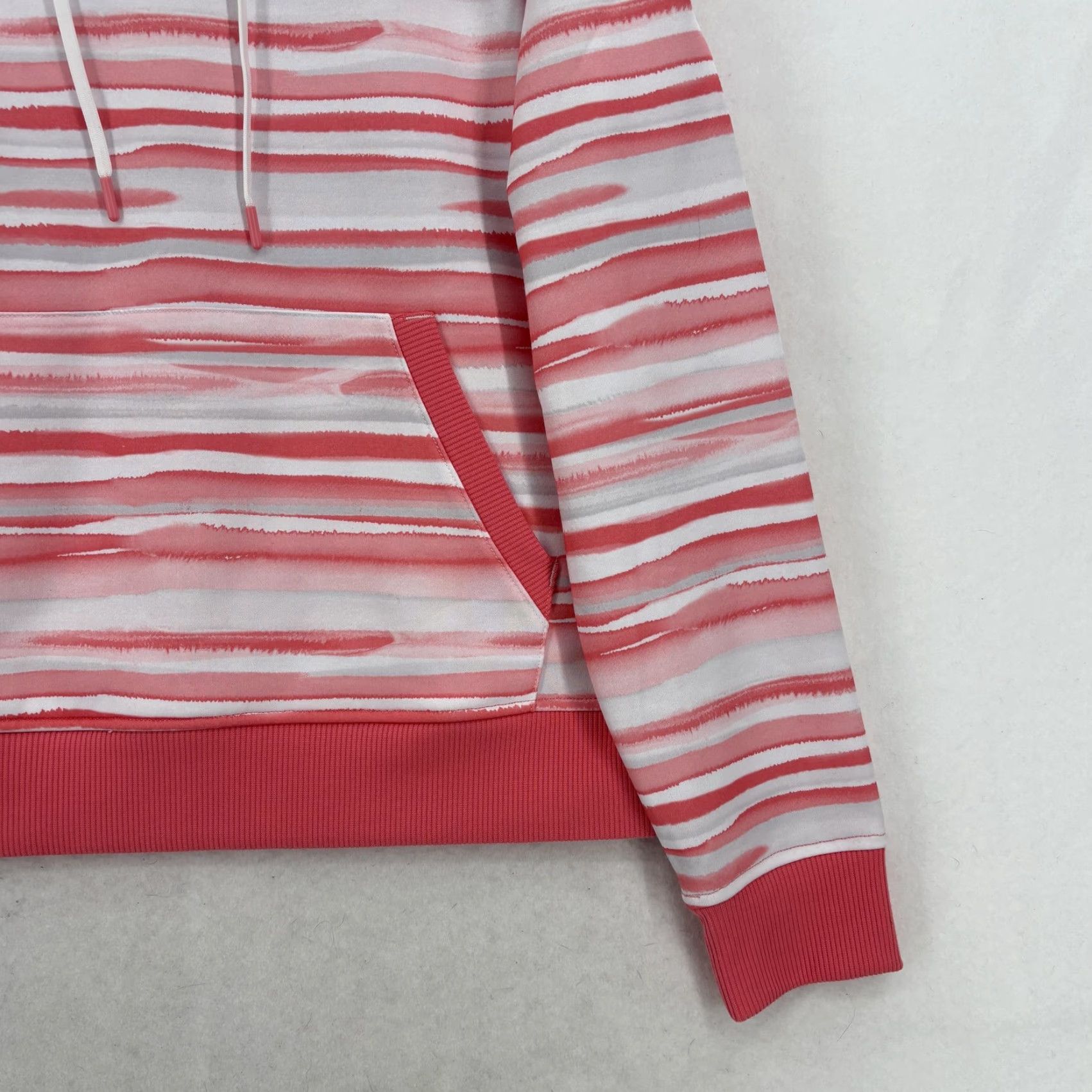 Footjoy FootJoy Hoodie Womens Large Pink Striped Fleece Pullover Golf Kangaroo Pocket Size L / US 10 / IT 46 - 3 Thumbnail