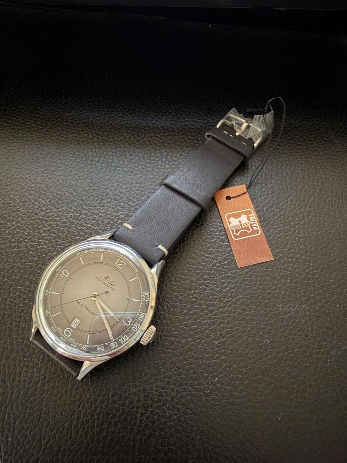 Midnight Studios MIDO Multifort Patrimony Auto Case Leather Black Dial Watch Size ONE SIZE - 4 Thumbnail