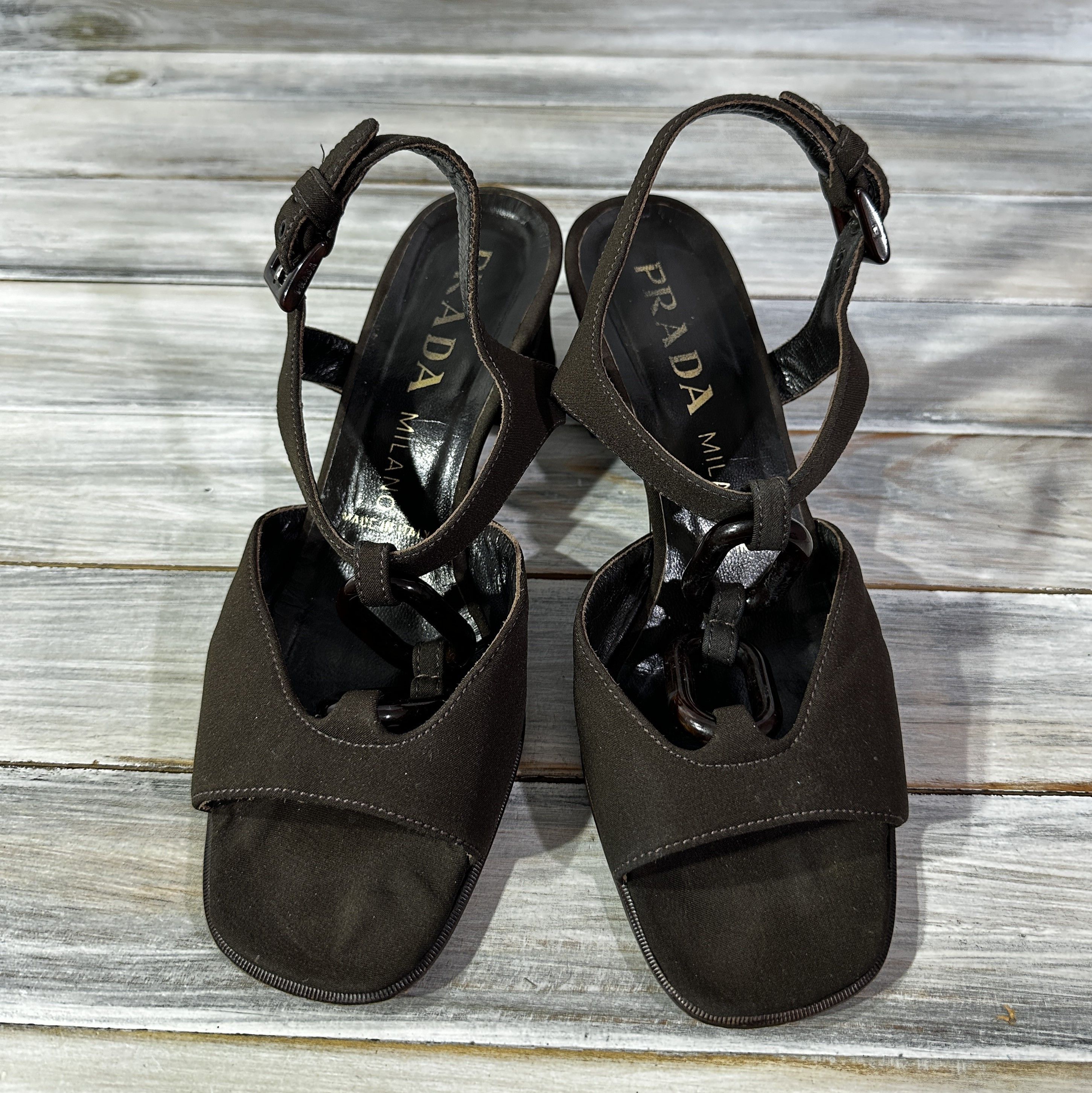 Prada PRADA Milano Made In Italy Heels Sandals Brown LuxuryBrand Size US 8.5 / IT 38.5 - 23 Thumbnail