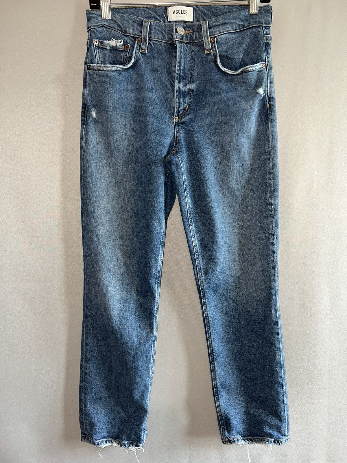 Agolde AGOLDE 90s Pinch Waist Distressed Straight Leg Jeans Size 26 Size 26" / US 2 / IT 38 - 1 Thumbnail
