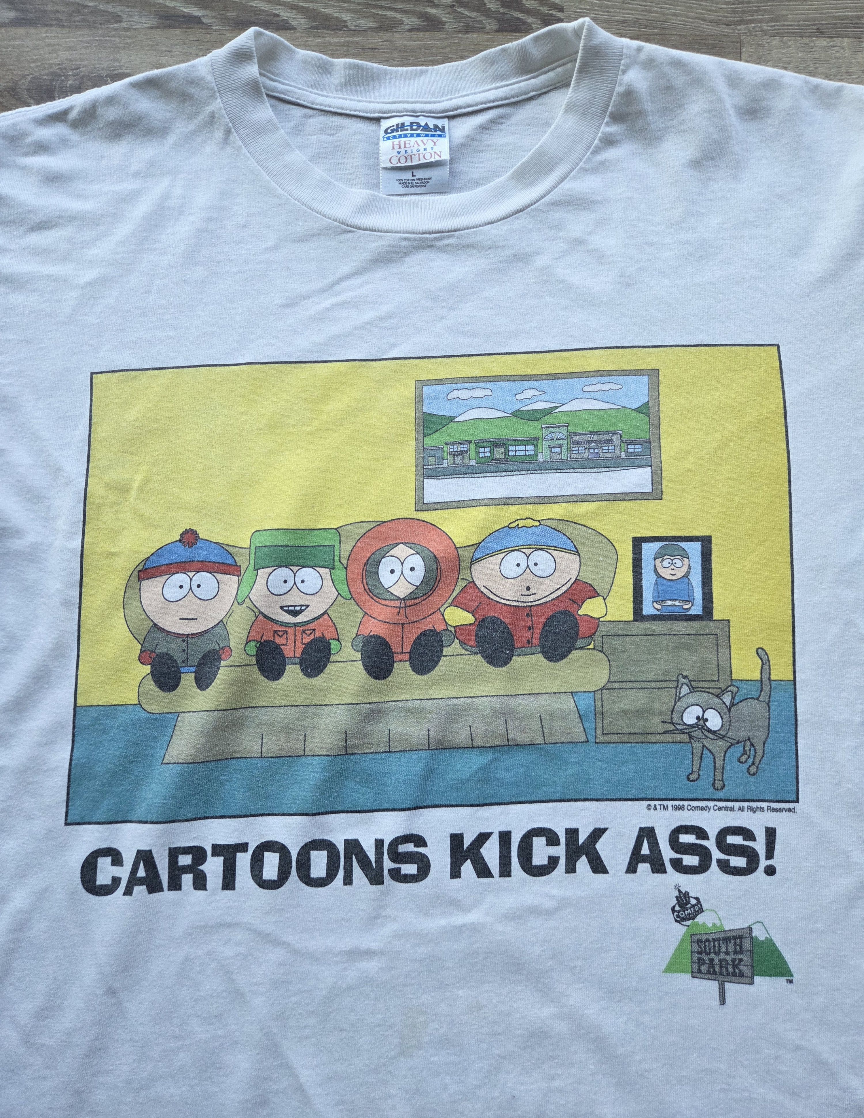 Cartoon Network Vintage 90s South Park Cartoon Kick Ass Comedy Central Shirt Size US L / EU 52-54 / 3 - 3 Thumbnail