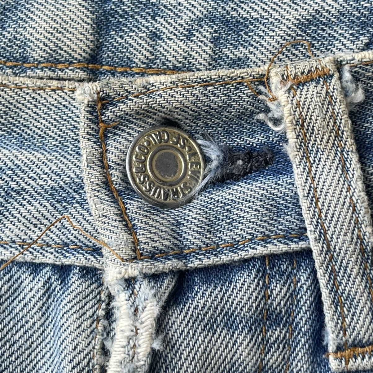 Levi's Thrashed 70s Levi’s 501 REDLINE Selvedge Reworked DenimSkirt Size 29" - 6 Thumbnail