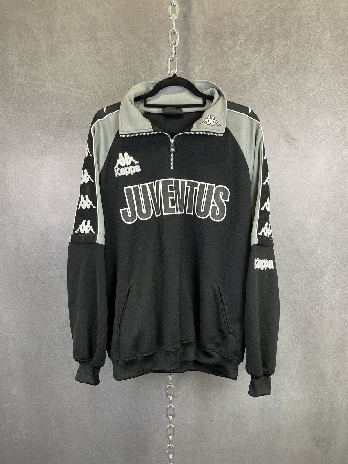 image of Kappa Juventus 1995 - 1997 Training 1/3 Zip Top XL in Black, Men's