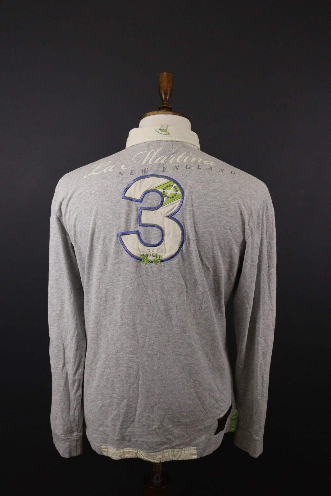 La Martina La Martina Buenos Aires #3 Gray Polo Rugby Shirt Size XL Size US XL / EU 56 / 4 - 8 Thumbnail