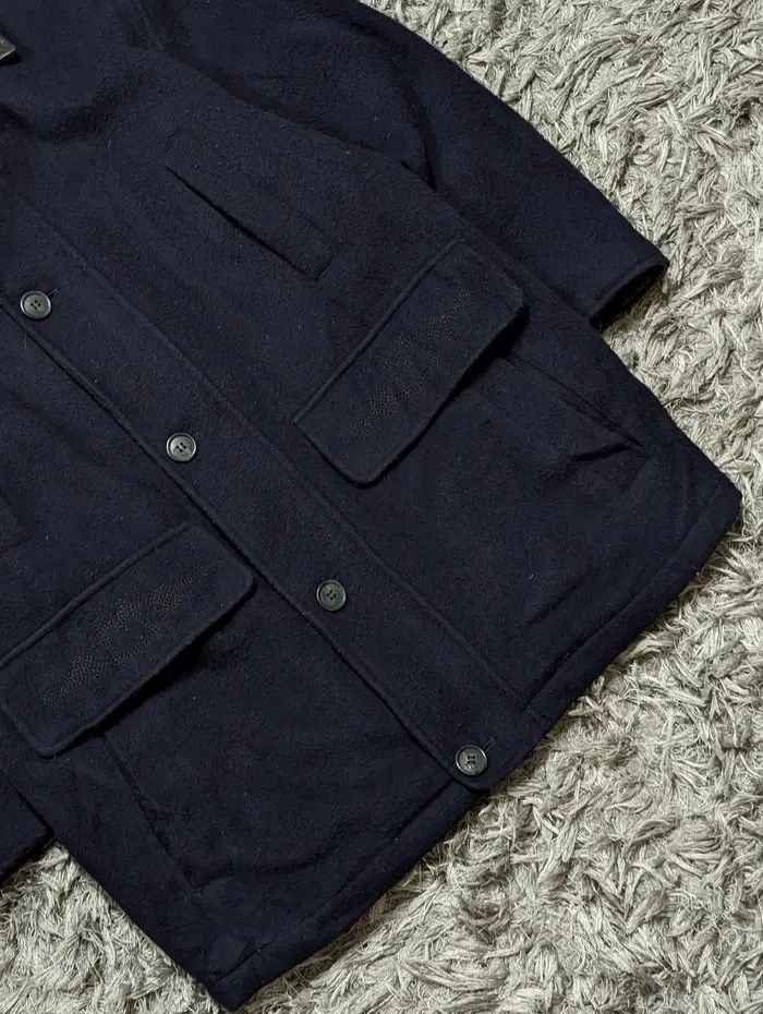 Genuine Leather × Japanese Brand Vintage Machope Wool Jacket Leather Collar Winter Coat Size US L / EU 52-54 / 3 - 4 Thumbnail