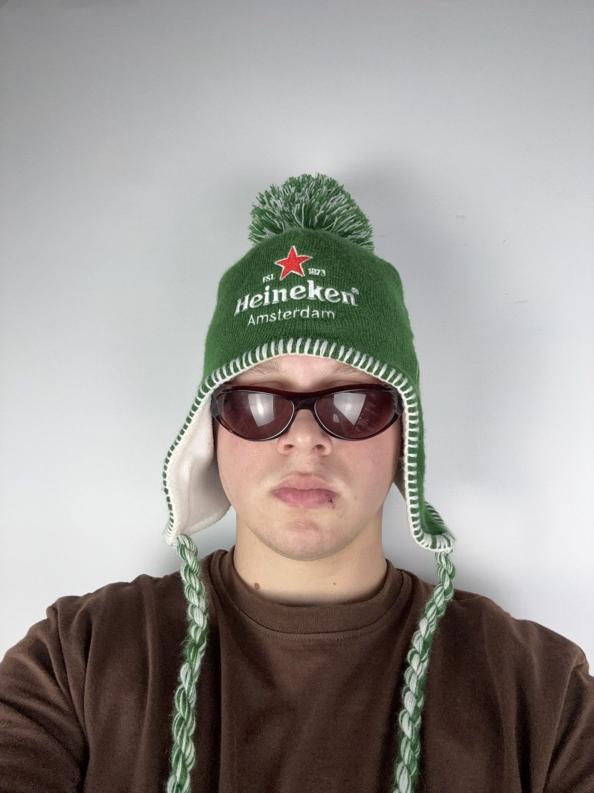 Vintage Vintage 90s Heineken US Trapper hat Green Beer Y2K Retro Size ONE SIZE - 3 Thumbnail