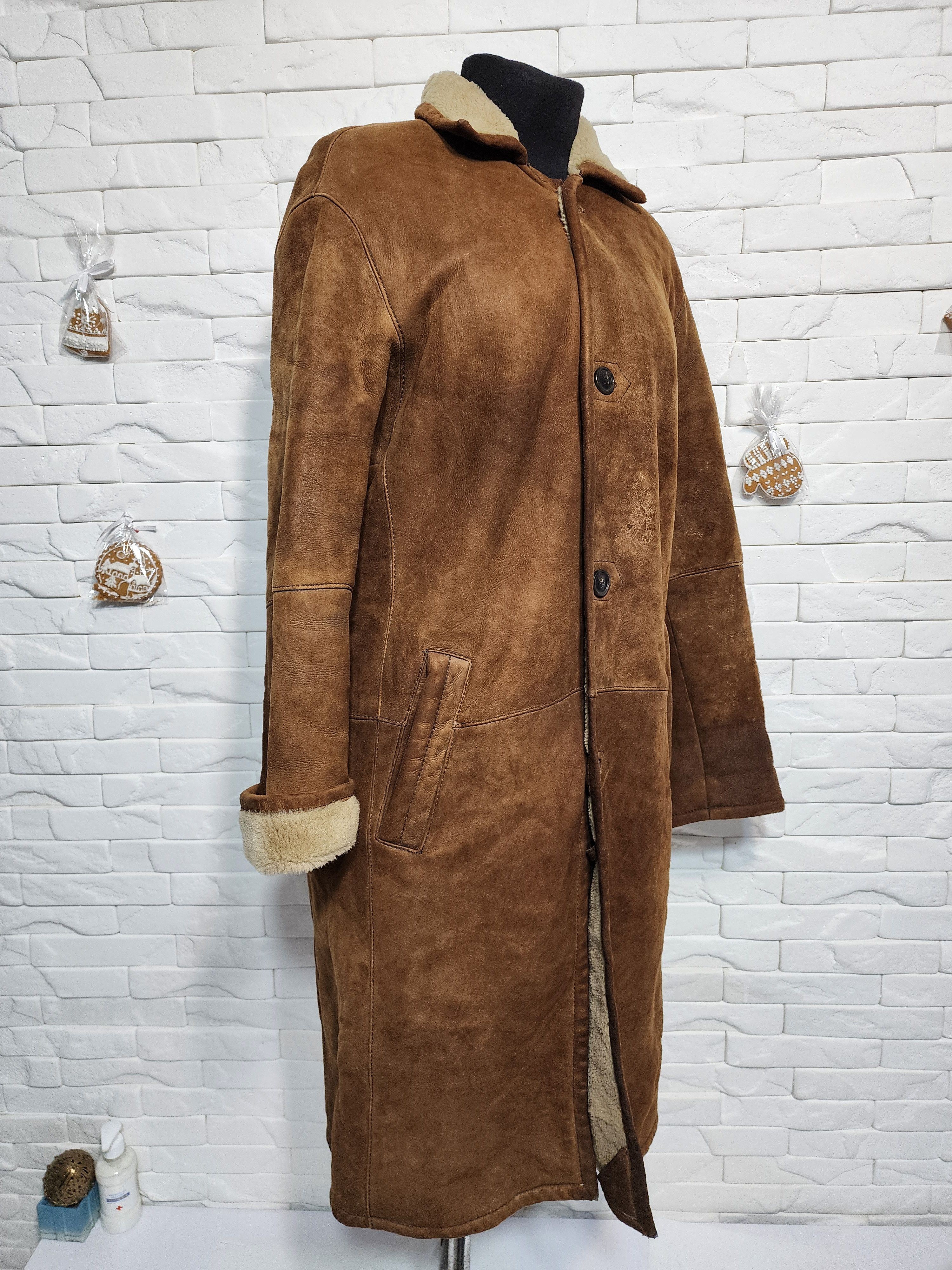 Furla Brown Sheepskin Coat: Genuine Fur, Button-Down Size US L / EU 52-54 / 3 - 2 Thumbnail
