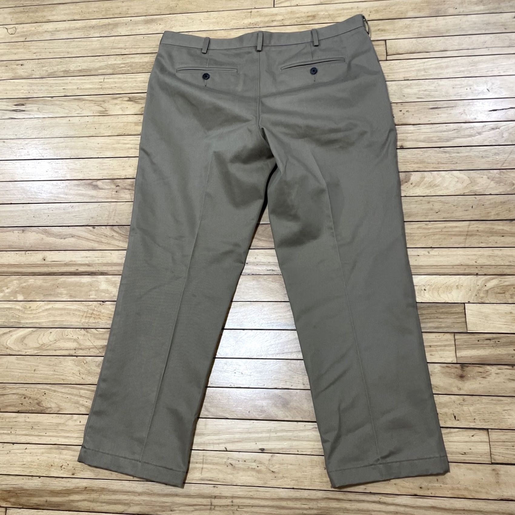 Lands' End Lands' End Dress Pants Men 38 Flat Front Khaki Chino 38x28 Tailored Regular Fit Beige Pants Mens Size US 38 / EU 54 - 2 Thumbnail