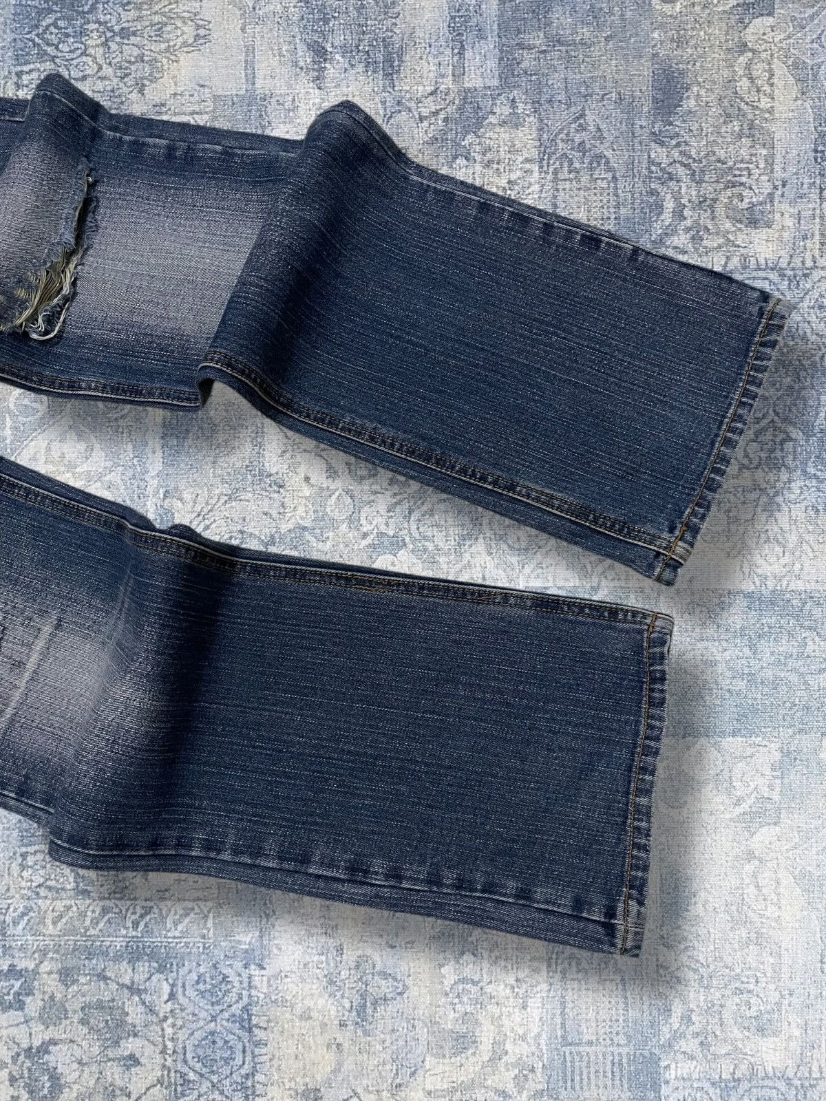 Japanese Brand Vintage 1990s Japan Designer Nylaus Distressed Patch Denim Size US 30 / EU 46 - 5 Thumbnail