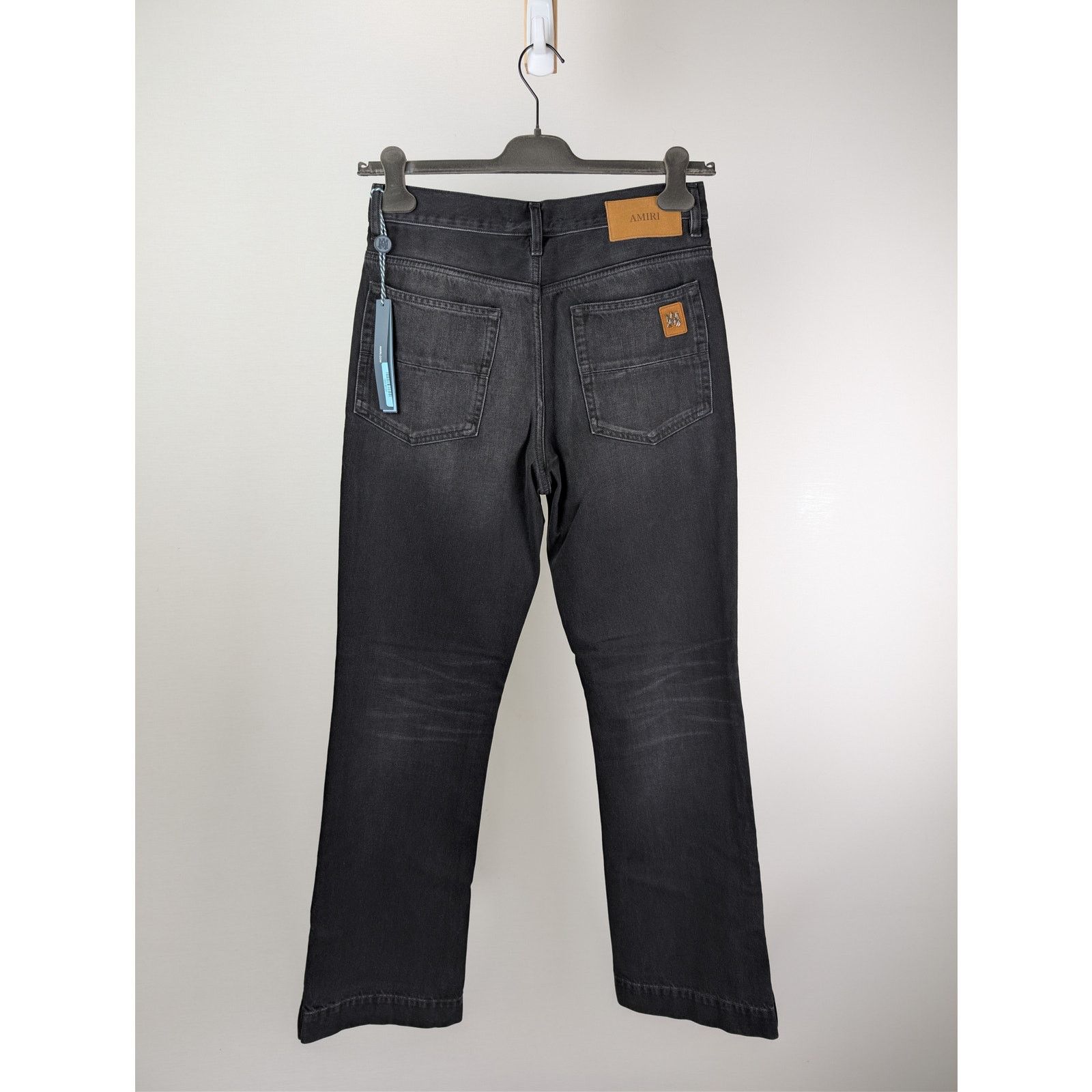 Amiri o1rshd1 Straight Leg Flare Jean Denim in Vintage Black Size US 30 / EU 46 - 15 Thumbnail