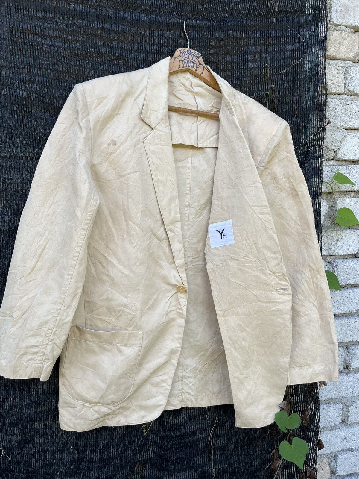 Japanese Brand × Y's × Yohji Yamamoto 🔥Vintage Y's Yohji Yamamoto Blazer Jacket Big Tagging 90s Size US L / EU 52-54 / 3 - 1 Thumbnail
