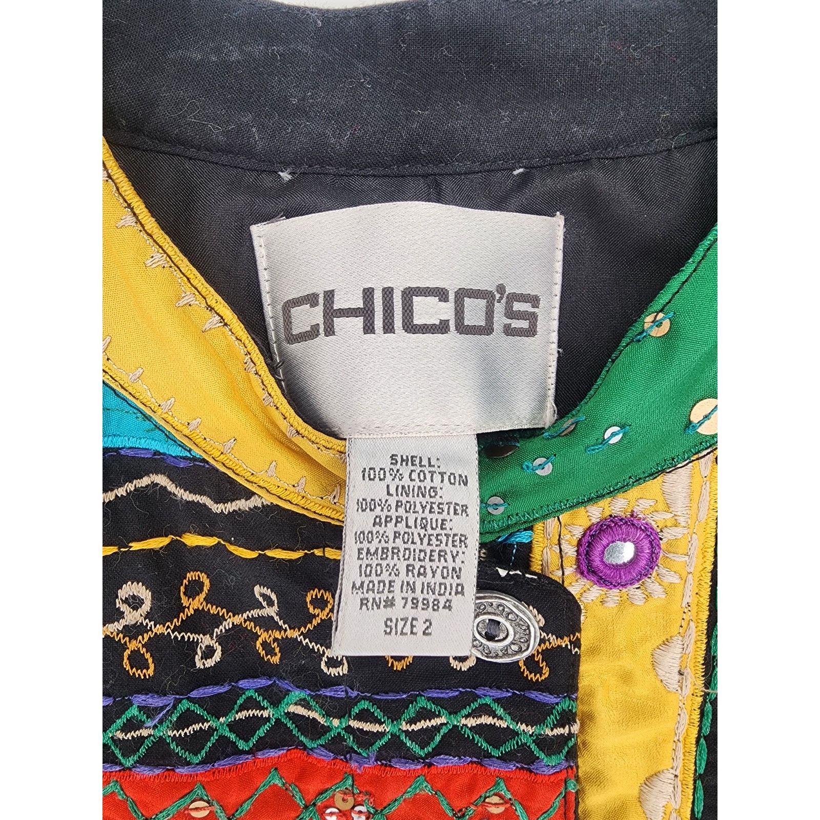 Chicos Chicos Colorful Embroidered Jacket Women's Size Large Size L / US 10 / IT 46 - 4 Thumbnail